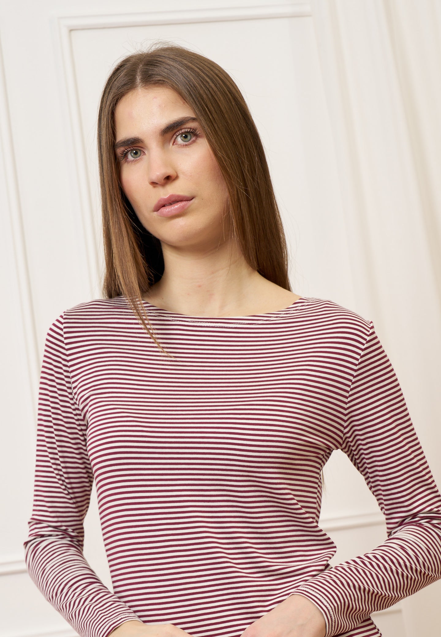 T-shirt a righe bicolore