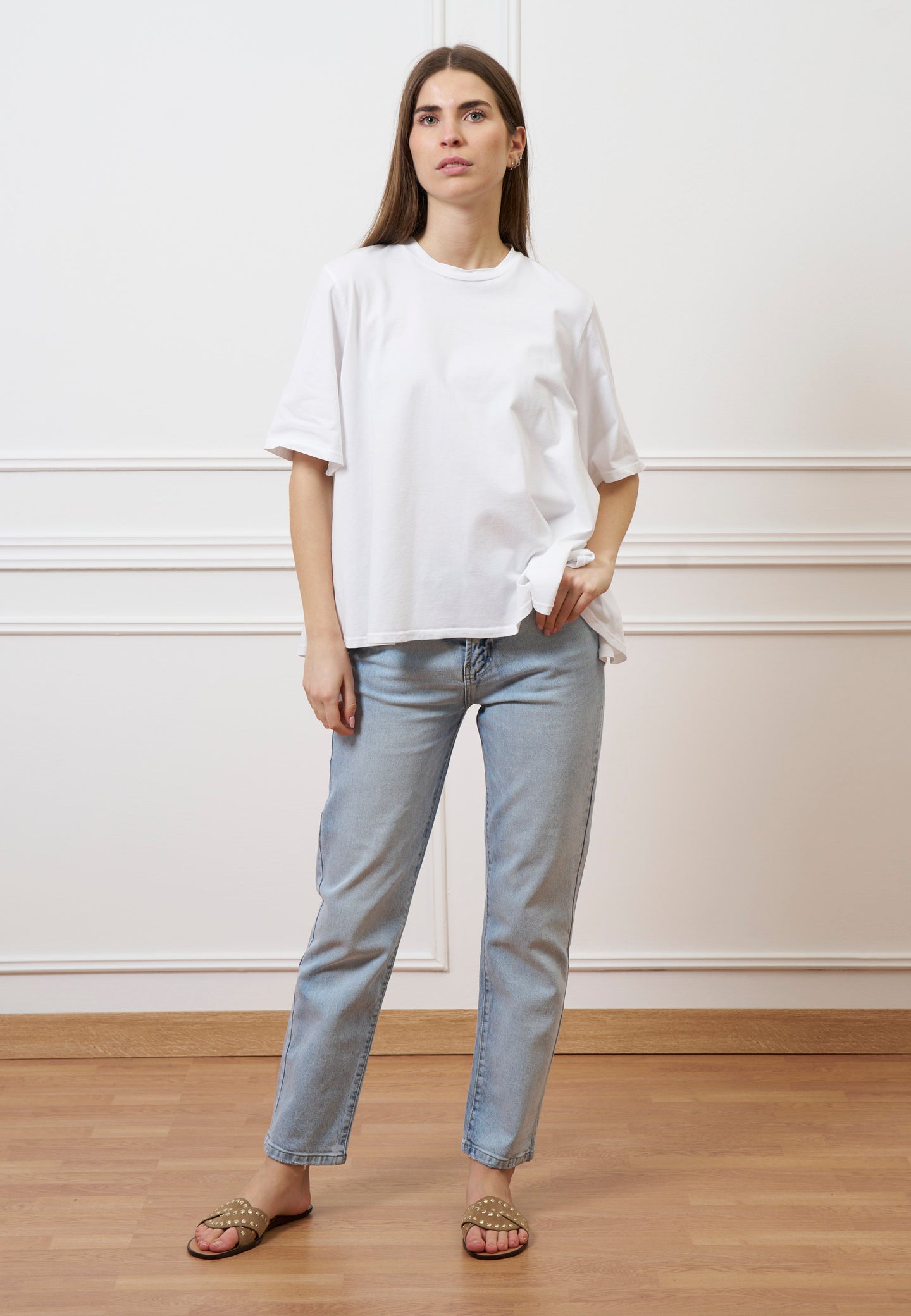 T-shirt svasata - BIANCO