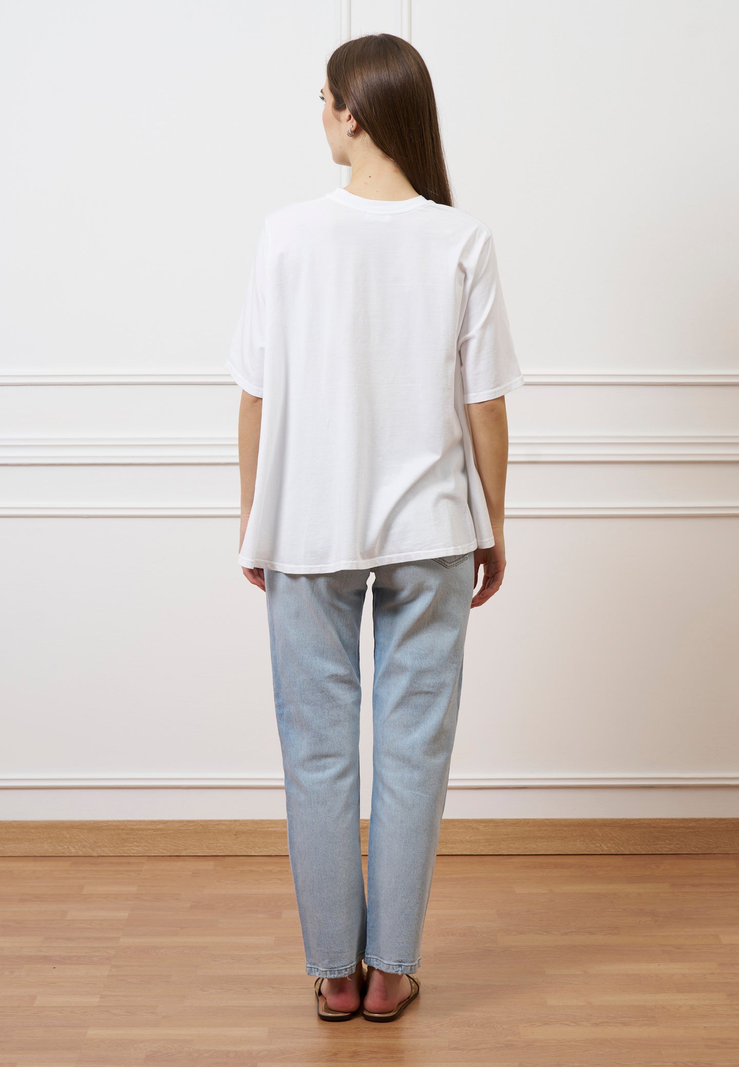 T-shirt svasata - BIANCO