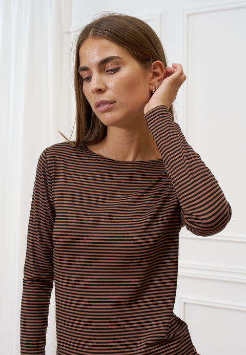 T-shirt a righe bicolore