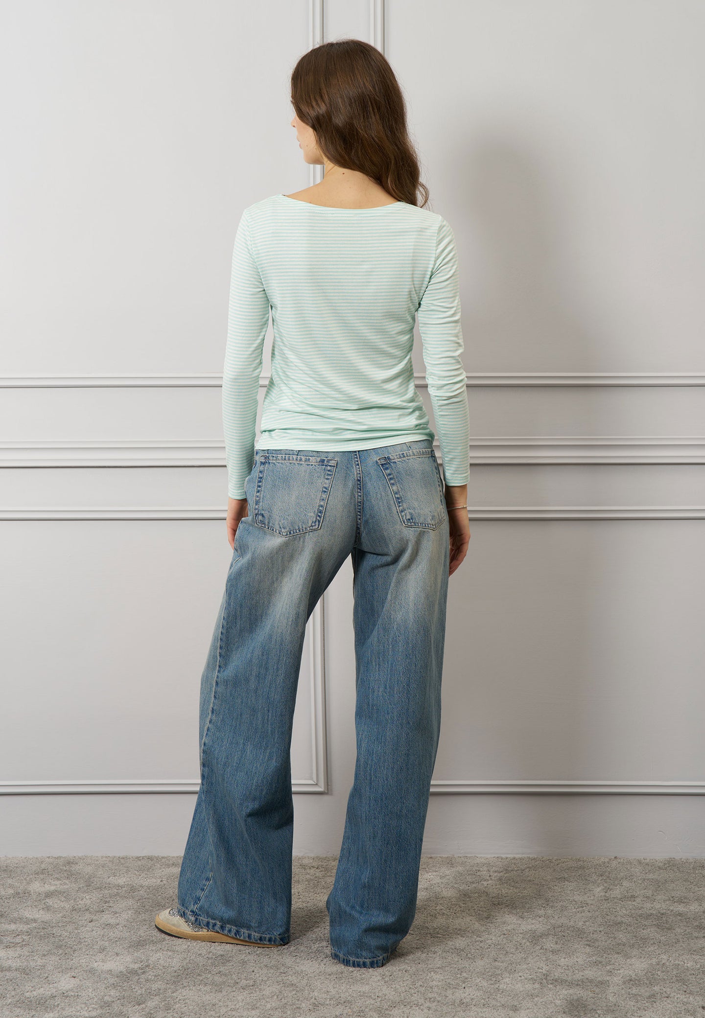 T-shirt a righe manica lunga