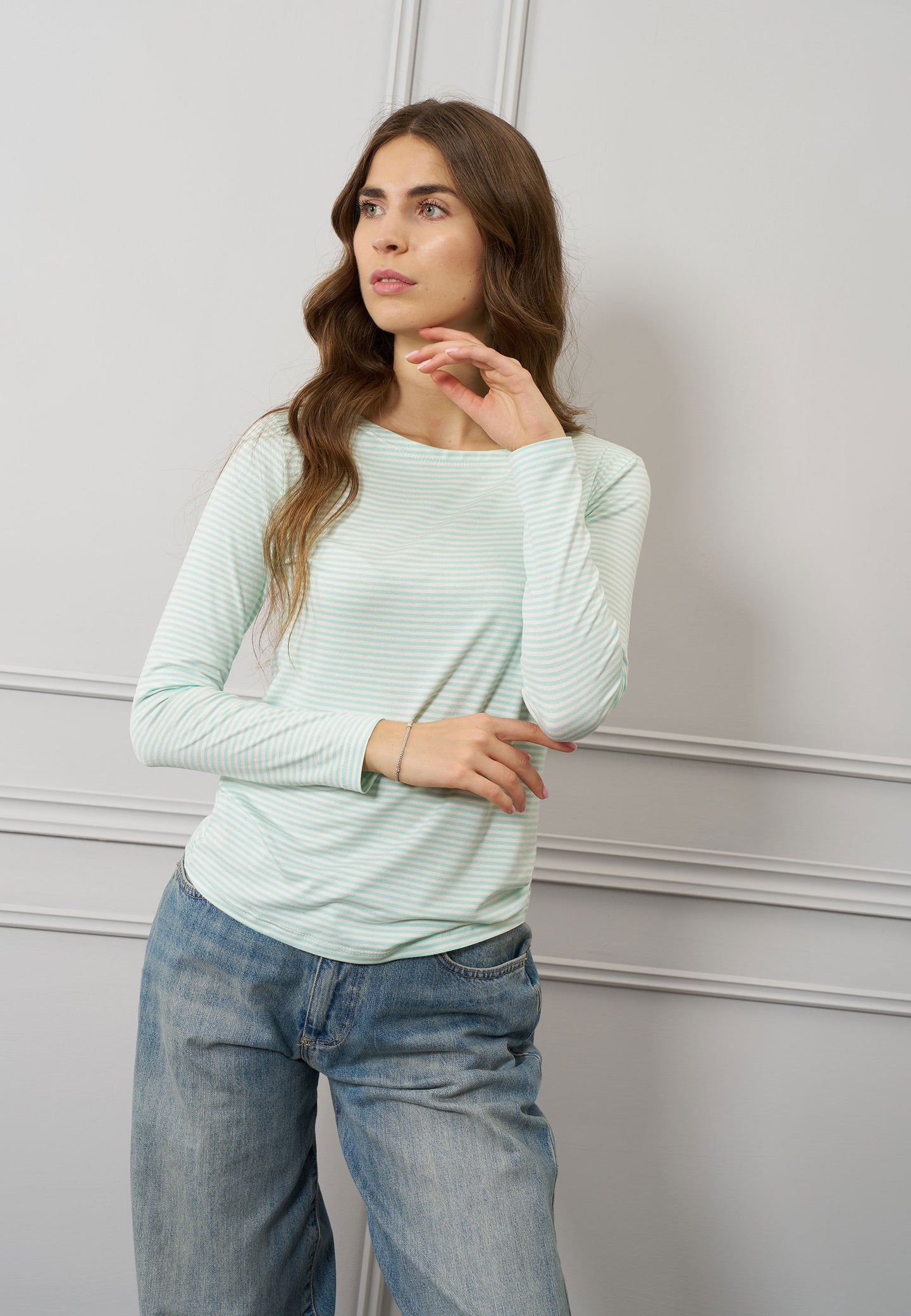 T-shirt a righe manica lunga