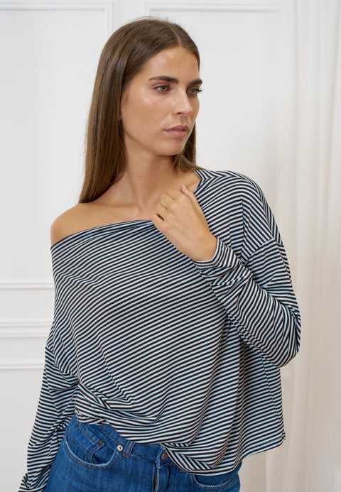 T-shirt a righe over