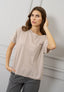 T-shirt a righe ricamo love