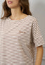 T-shirt a righe ricamo love