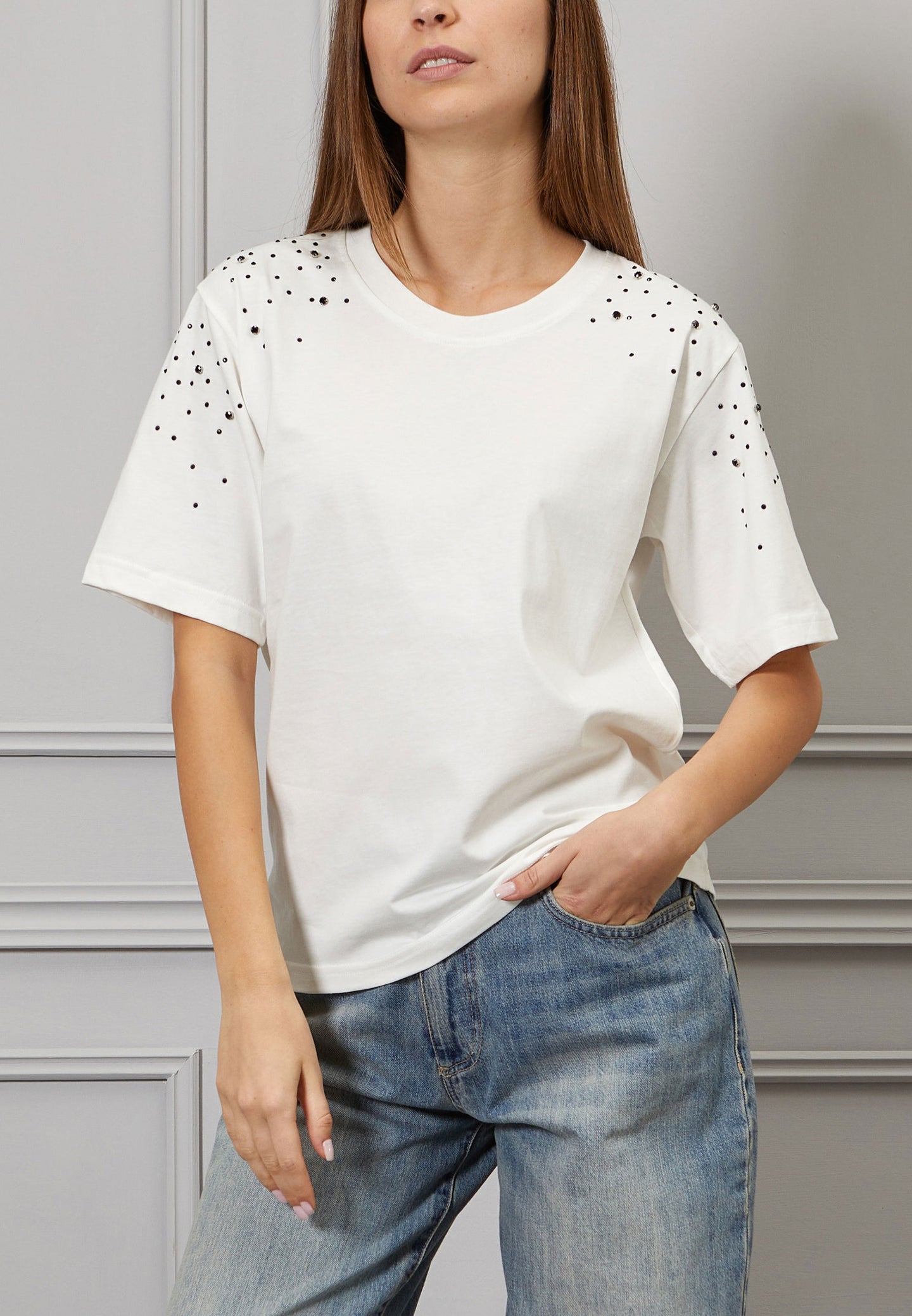 T-shirt con castoni