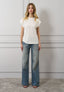 T-shirt con spalline misto lino