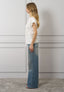 T-shirt con spalline misto lino