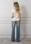 T-shirt con spalline misto lino