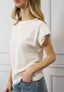 T-shirt con spalline misto lino