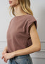 T-shirt con spalline misto lino
