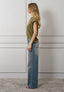 T-shirt con spalline misto lino