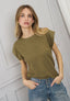 T-shirt con spalline misto lino