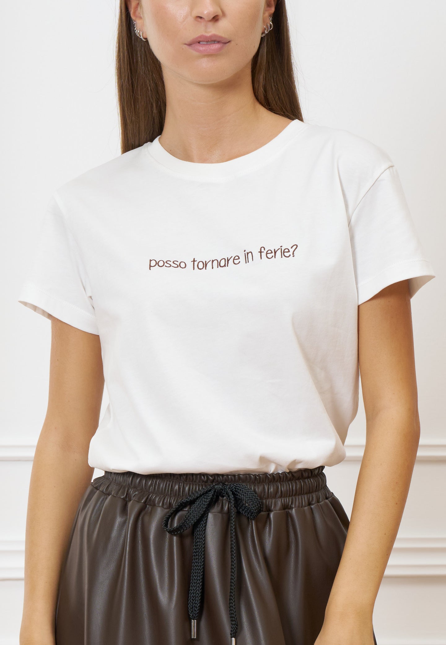 T-shirt girocollo con scritta