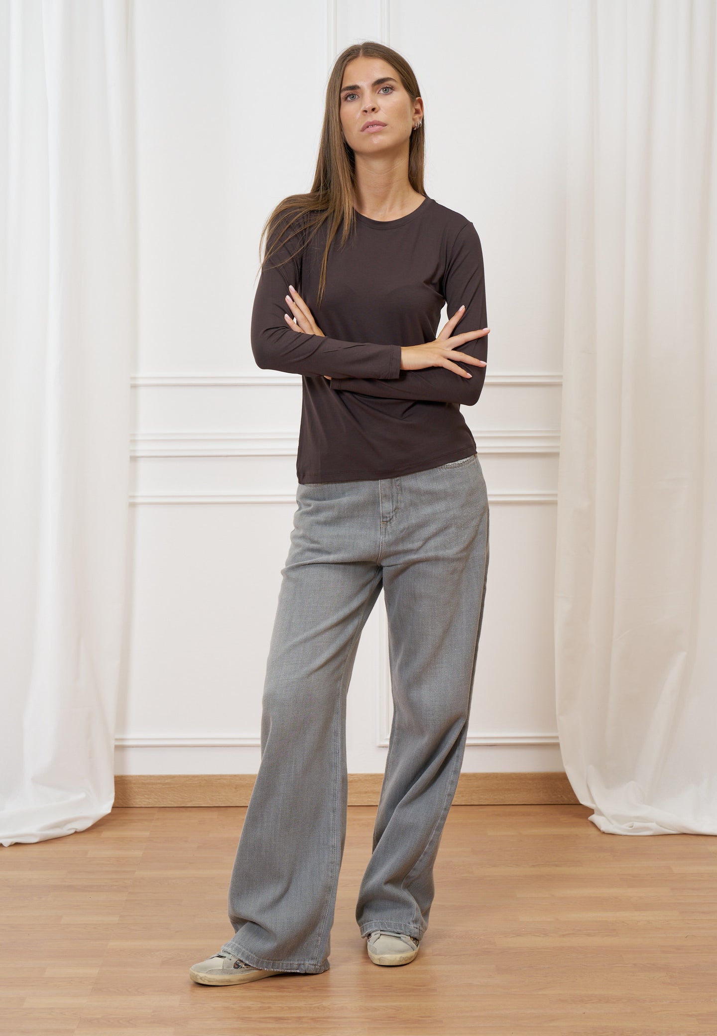 T-shirt girocollo manica lunga