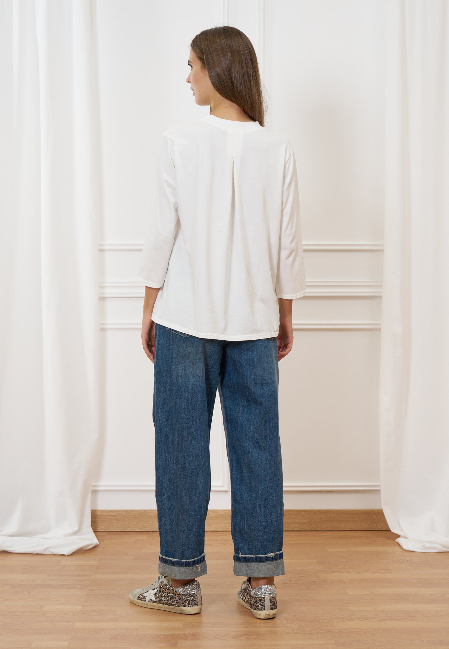 T-shirt girocollo manica trequarti