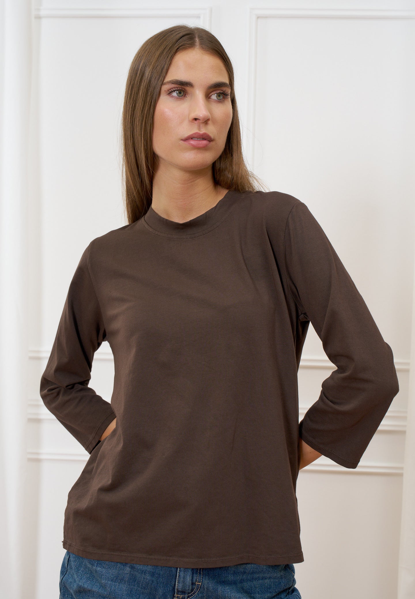 T-shirt girocollo manica trequarti