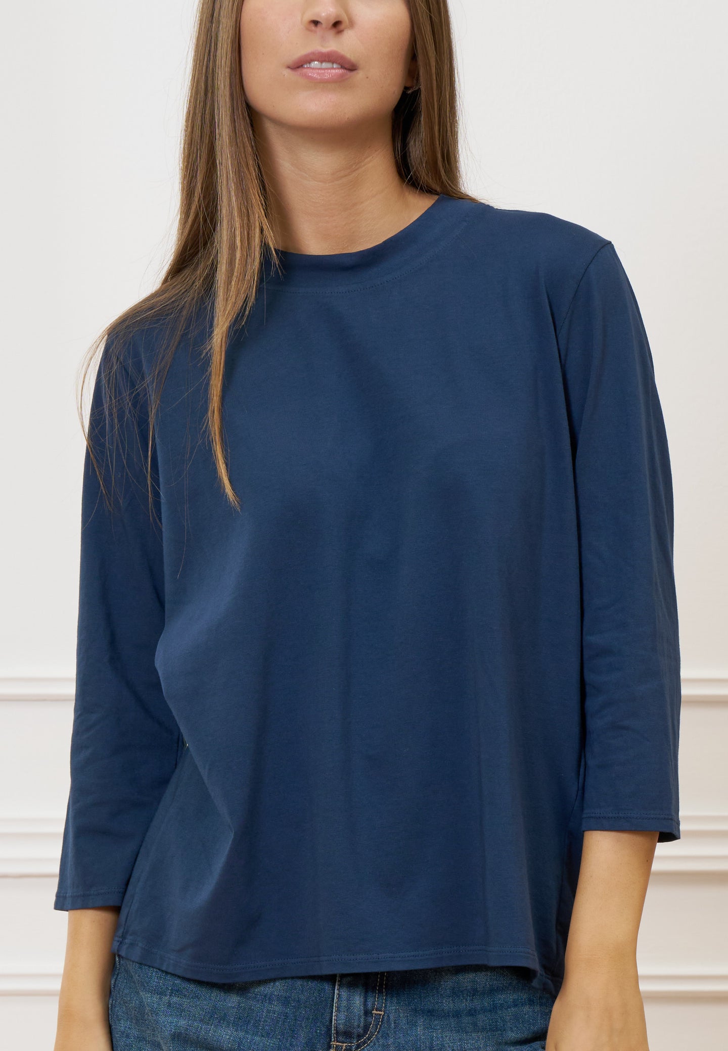 T-shirt girocollo manica trequarti