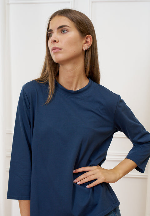 T-shirt girocollo manica trequarti