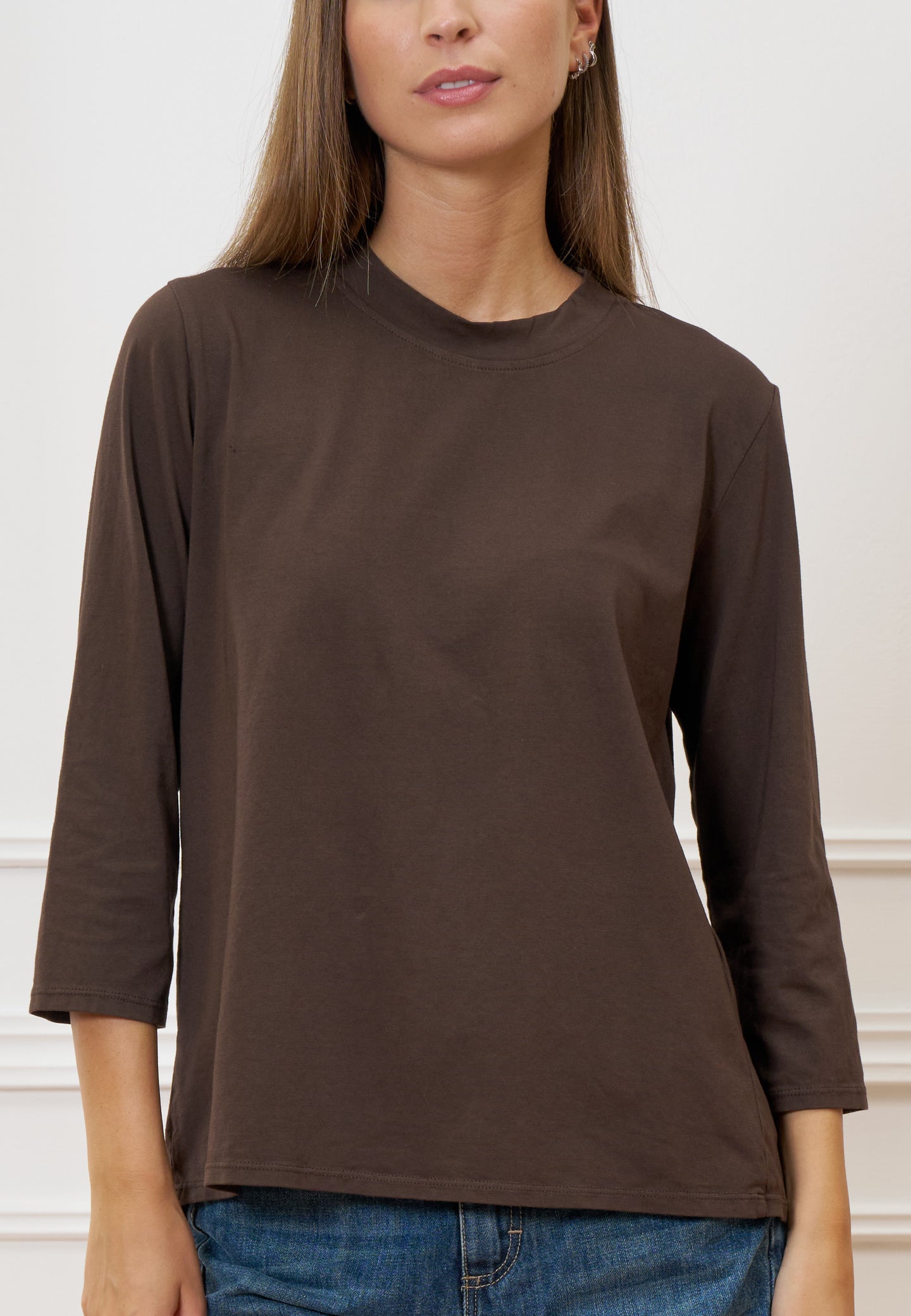 T-shirt girocollo manica trequarti