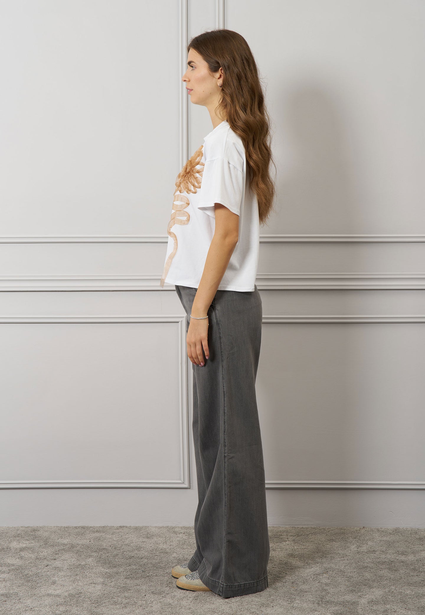 T-shirt over fiore organza