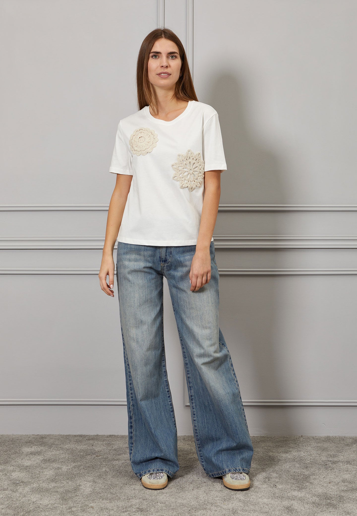 T-shirt patch macramè