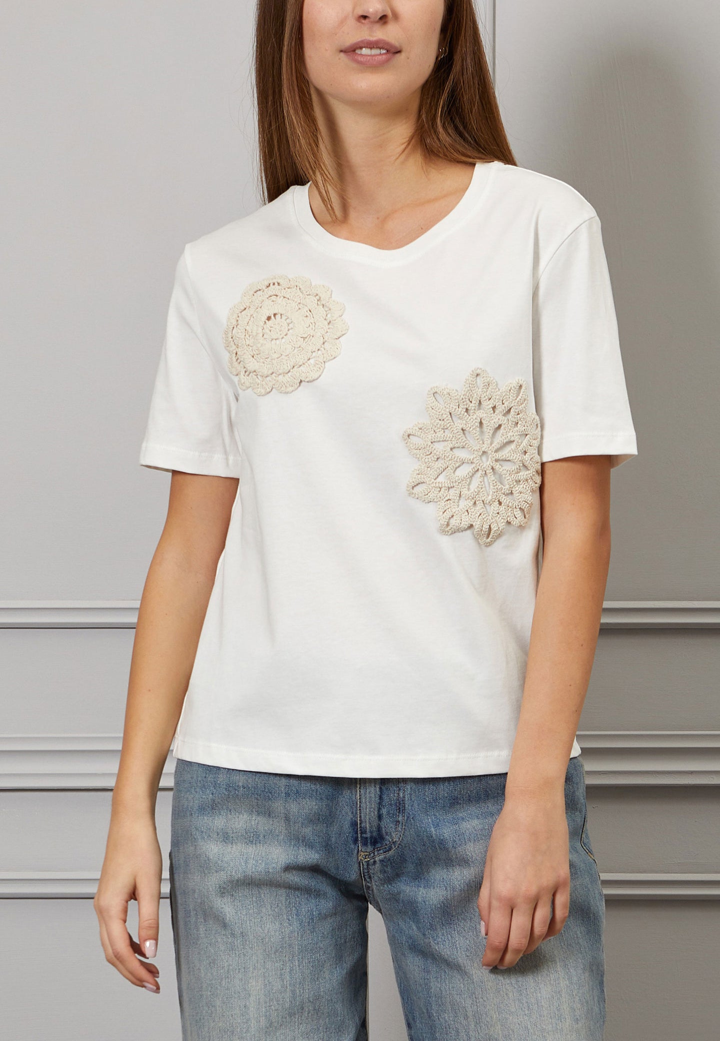 T-shirt patch macramè