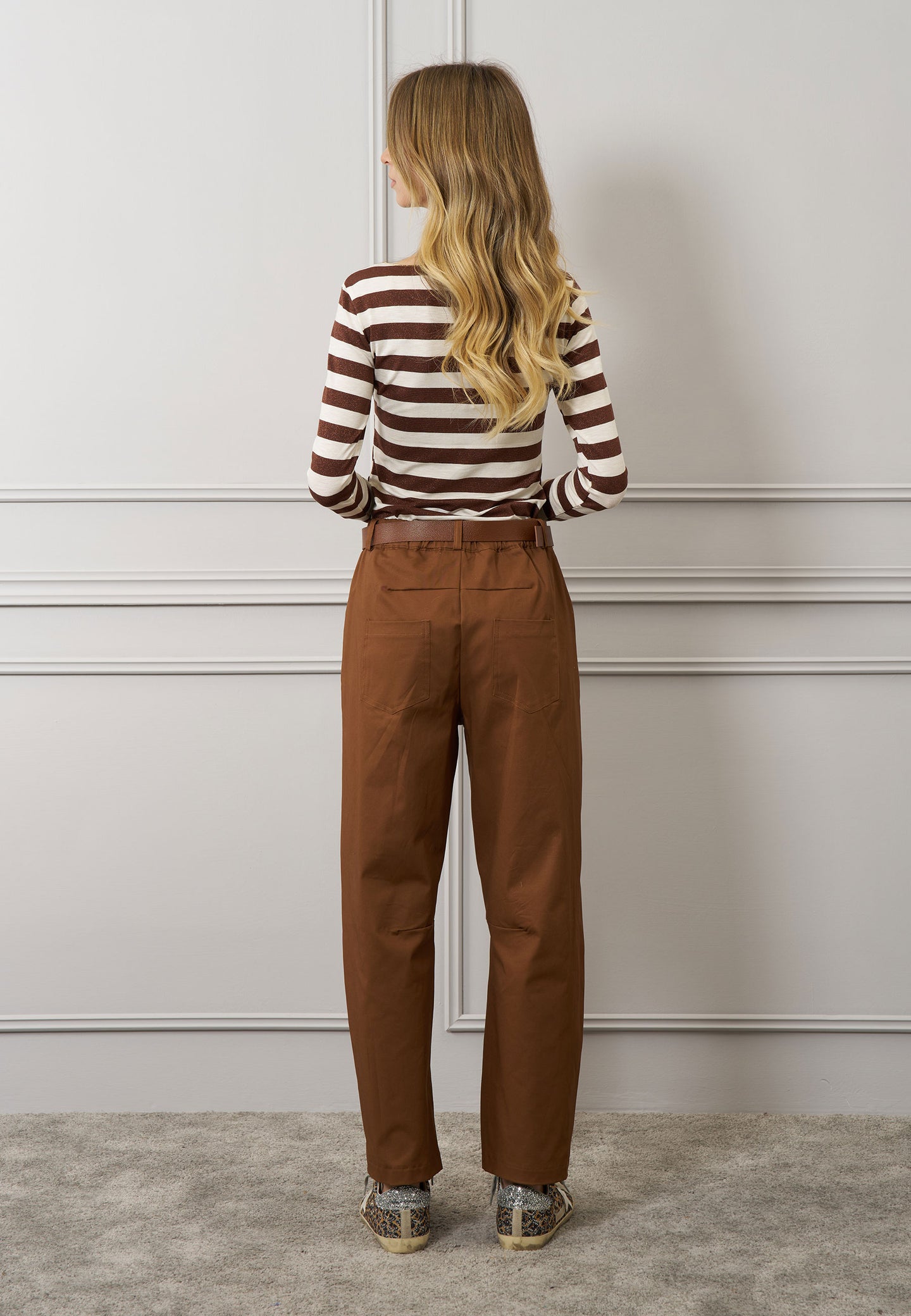 T-shirt riga larga e lurex