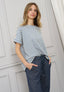 T-shirt righe manica risvolto