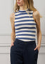 Top righe collo alto smanicato