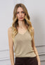 Top smanicato lurex in maglia