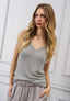 Top smanicato lurex in maglia