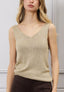 Top smanicato lurex in maglia