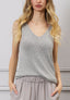 Top smanicato lurex in maglia