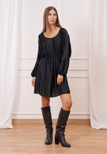 Vestito corto in raso