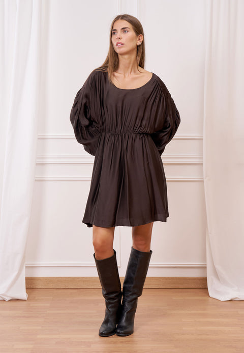 Vestito corto in raso