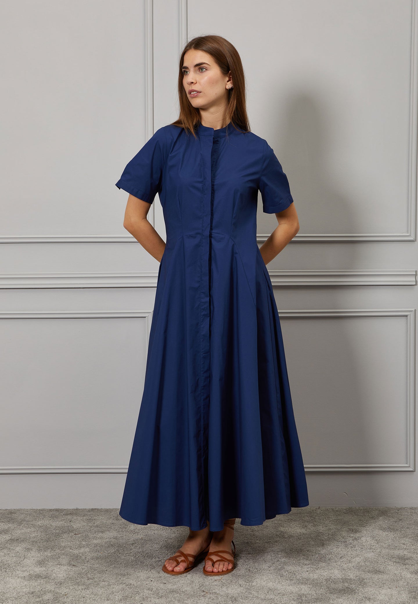Vestito lungo ampio in cotone