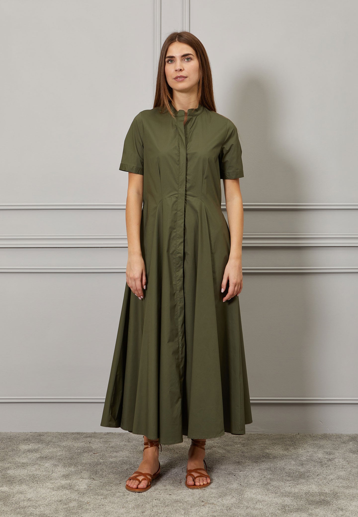 Vestito lungo ampio in cotone