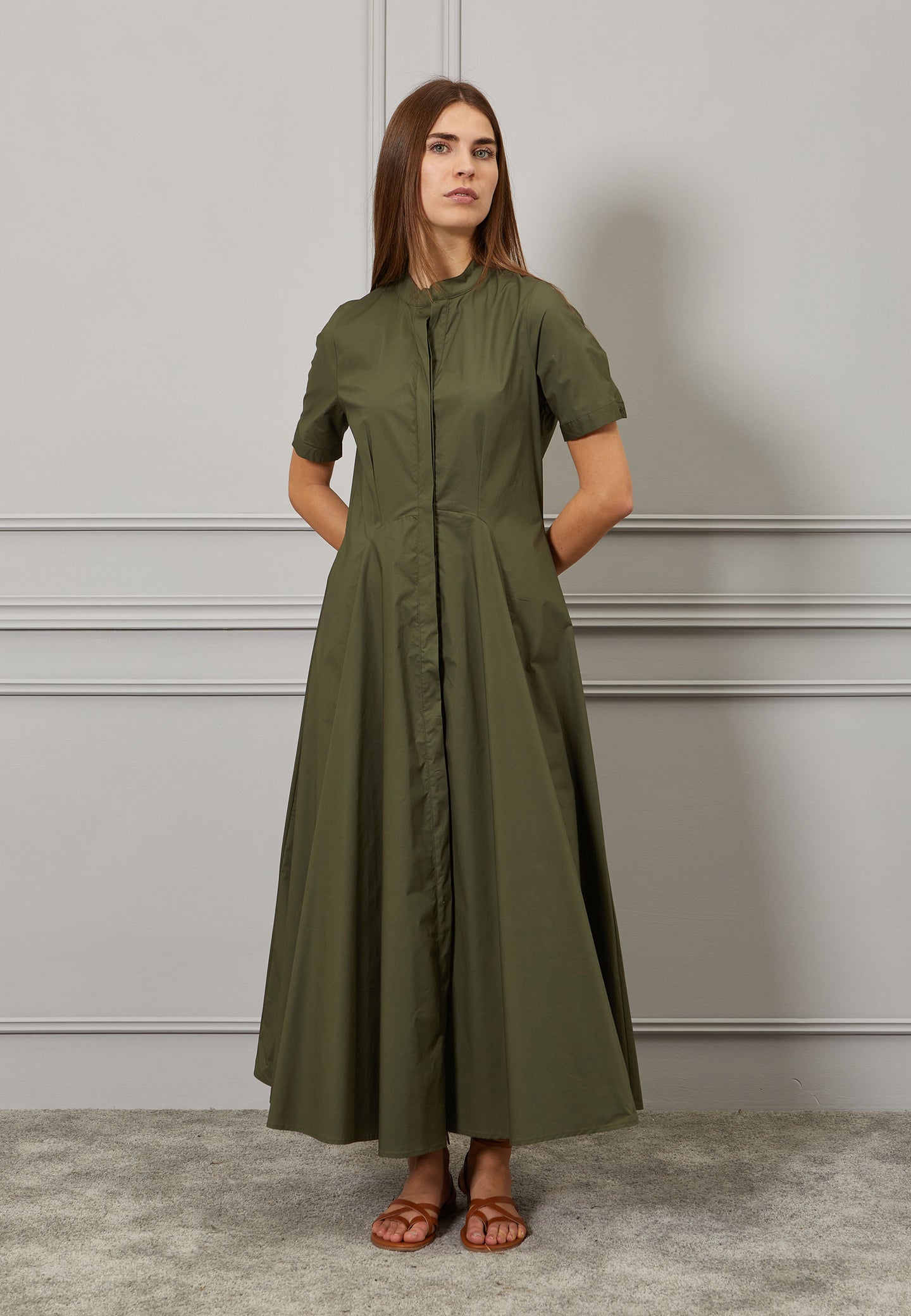 Vestito lungo ampio in cotone