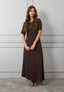 Vestito lungo arricciato fianco