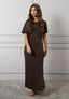 Vestito lungo arricciato fianco