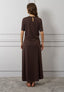 Vestito lungo arricciato fianco