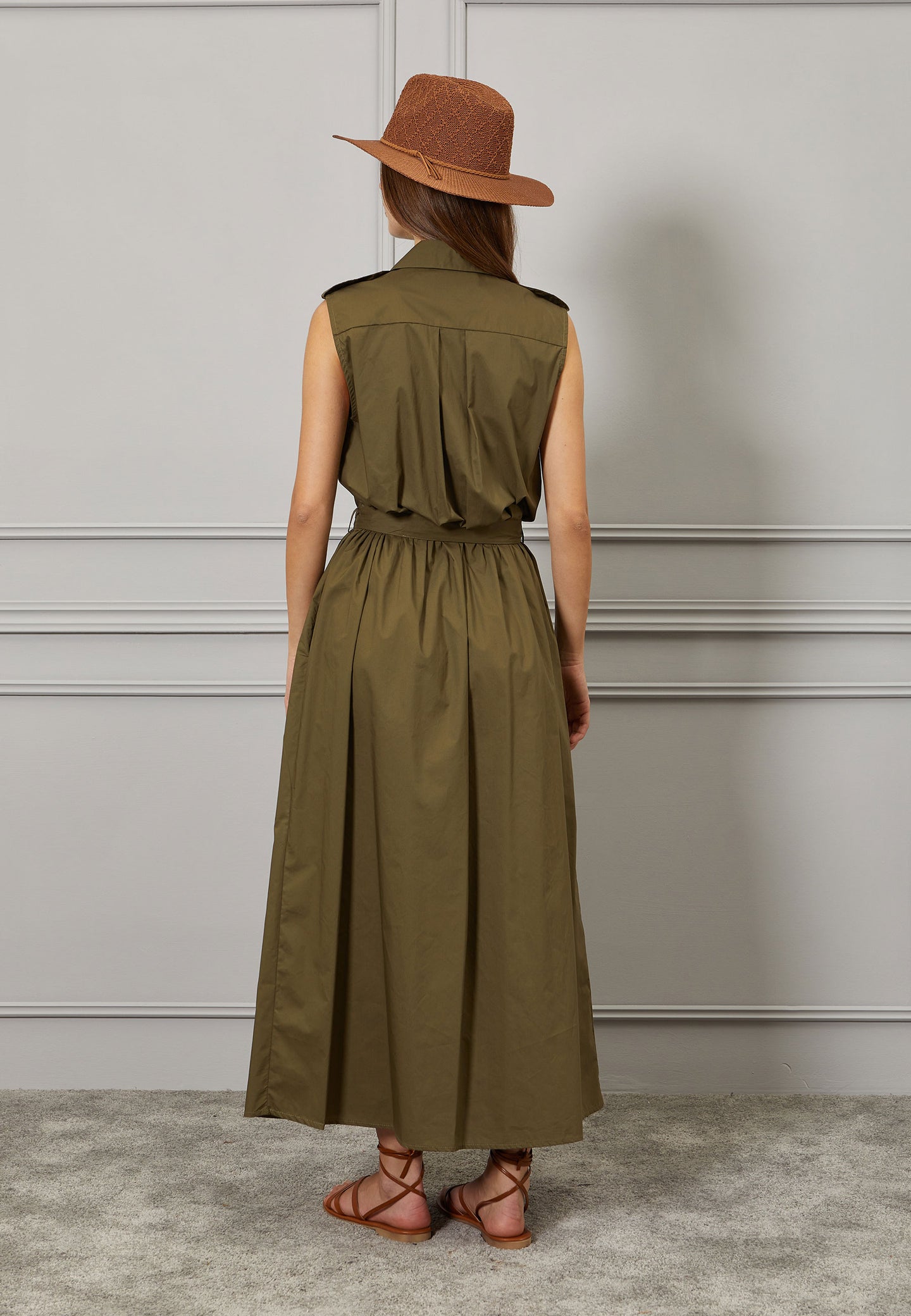 Vestito lungo chemisier in cotone