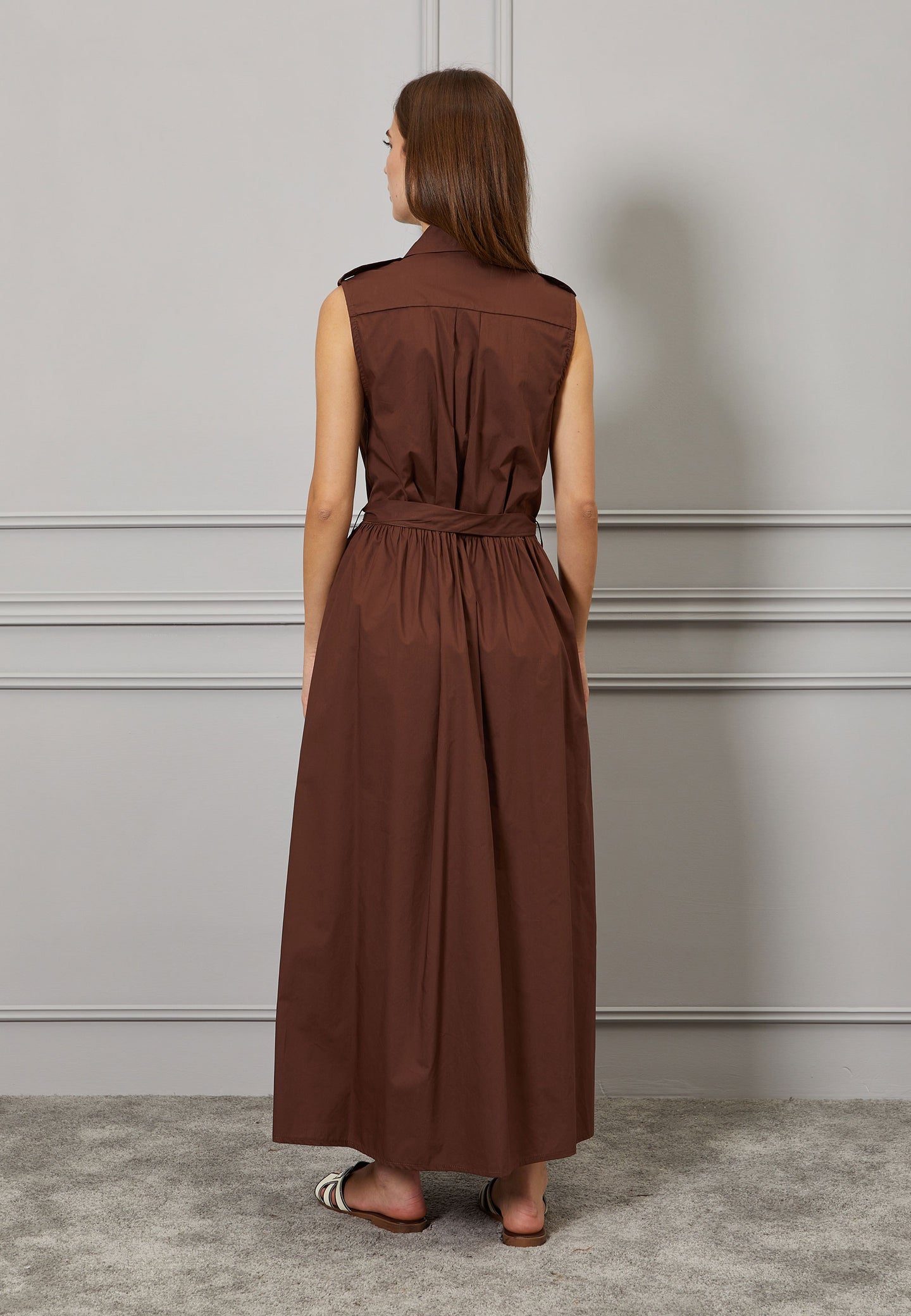 Vestito lungo chemisier in cotone
