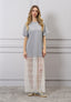 Vestito lungo combinato pizzo