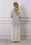 Vestito lungo combinato pizzo