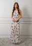 Vestito lungo con cintura fiore