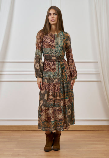 Vestito lungo fantasia patchwork