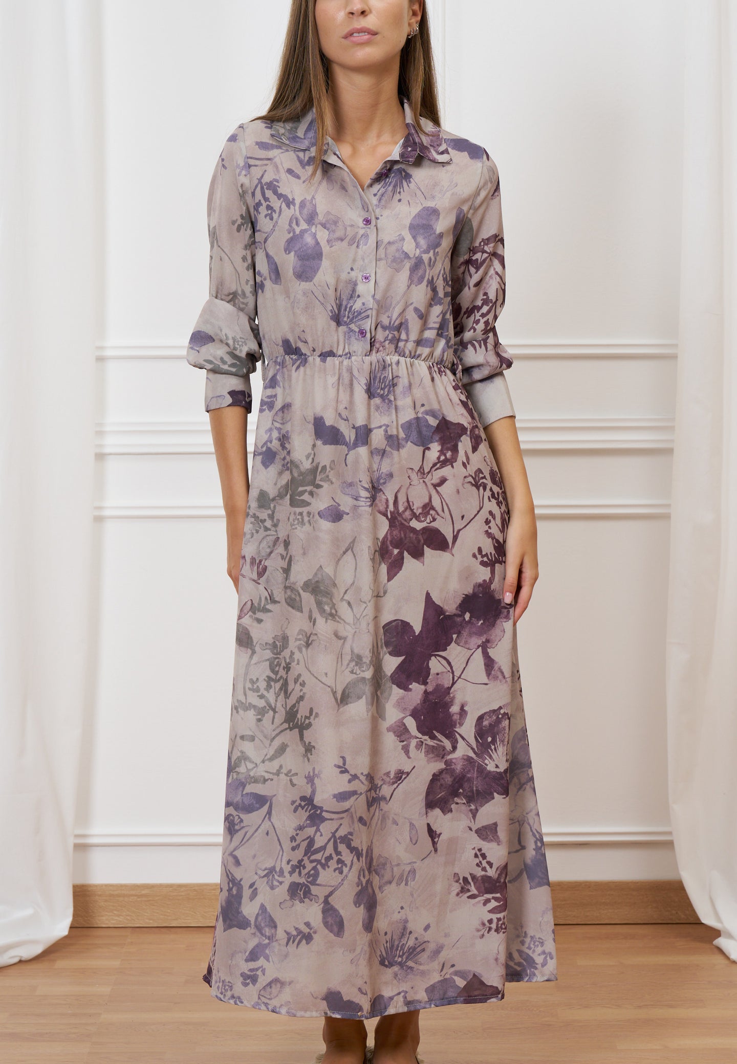 Vestito lungo georgette floreale