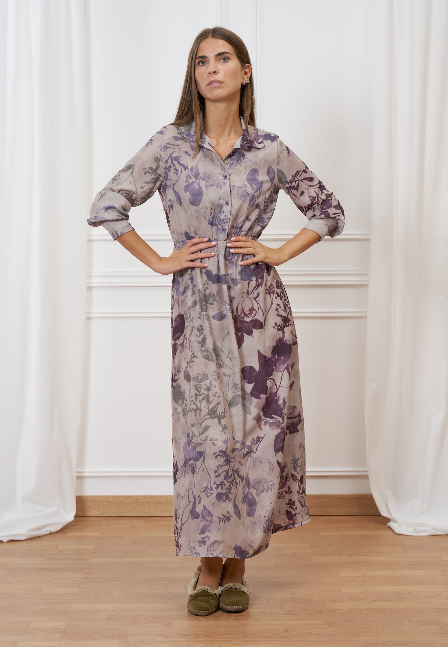Vestito lungo georgette floreale